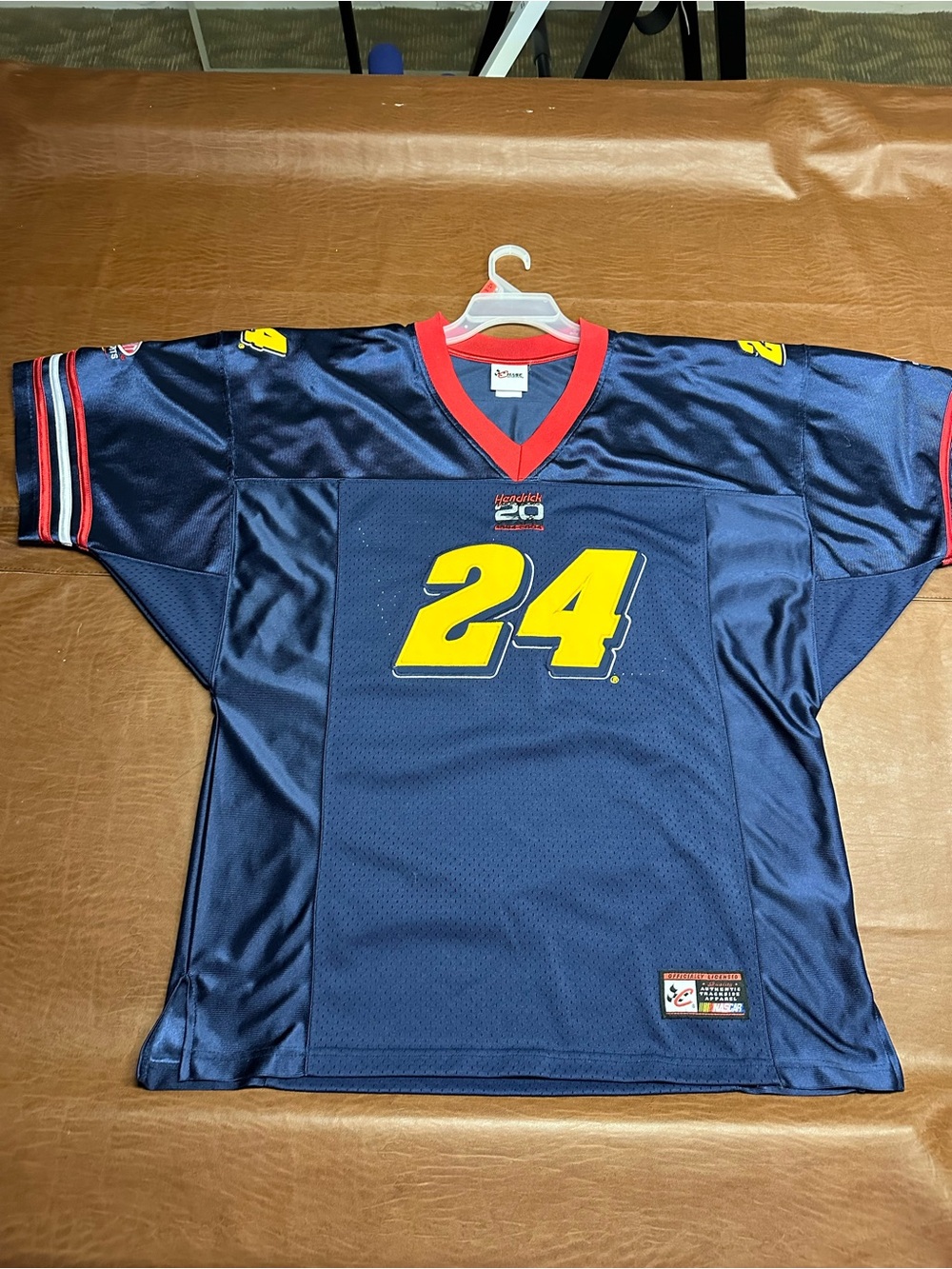 Nascar Men's Jeff Gordon Racing Jersey with Yellow 24 and Red Trim